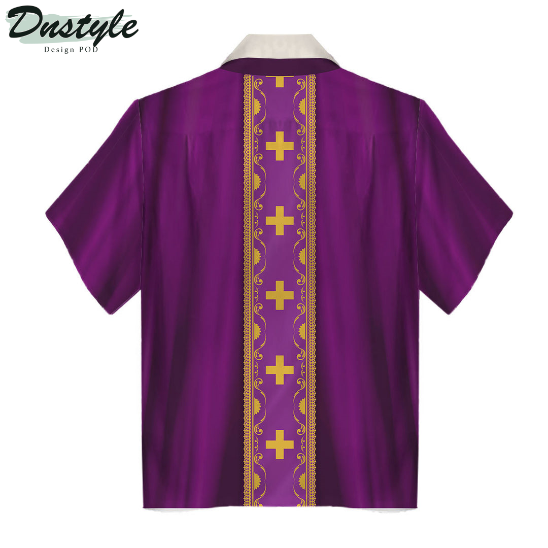 Purple Liturgical Vestment Hawaiian Shirt And Short