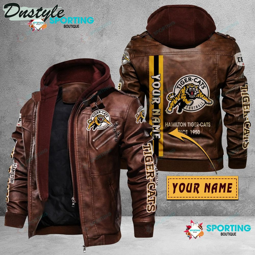 Hamilton Tiger-Cats custom name leather jacket