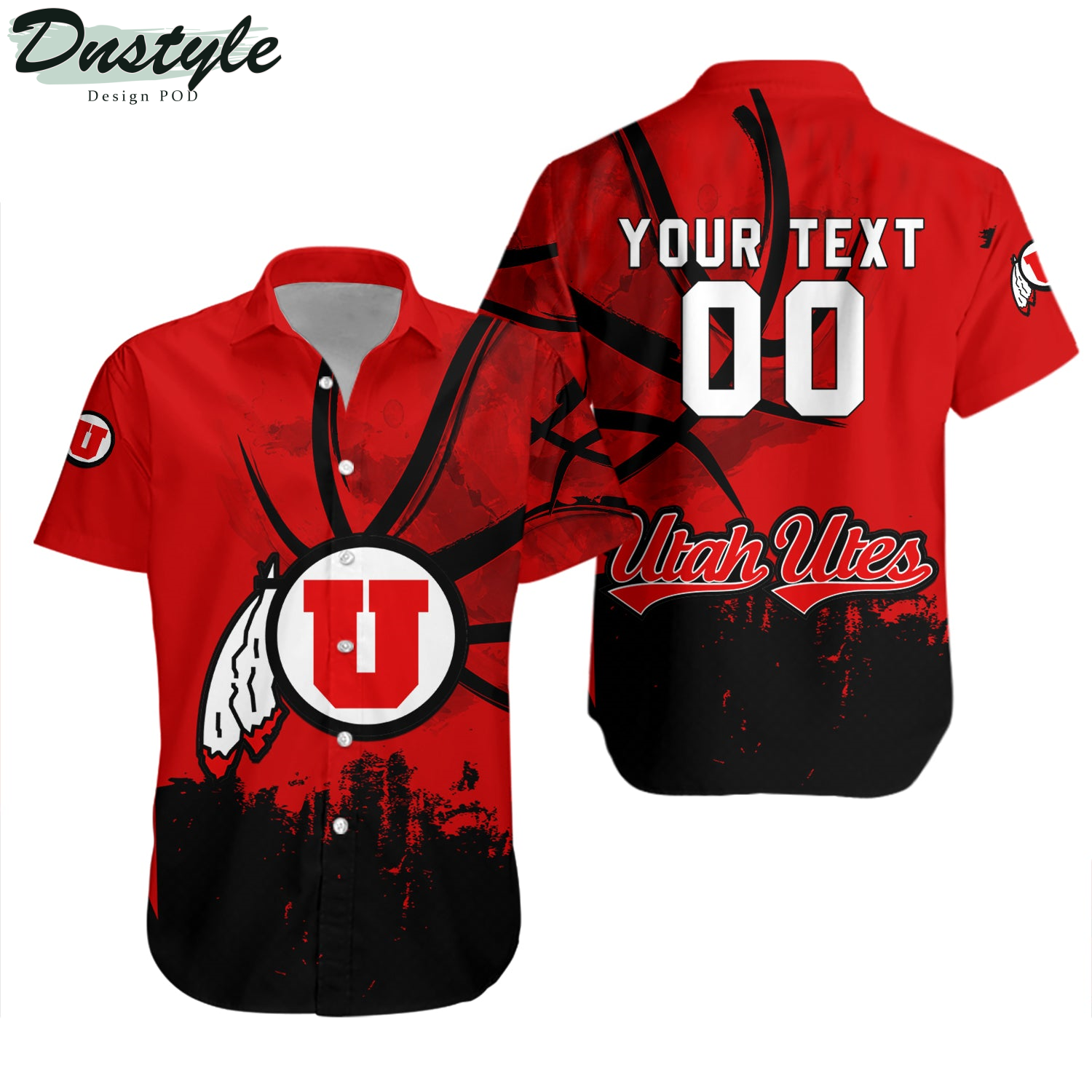 Utah Utes Basketball Net Grunge Pattern Hawaii Shirt