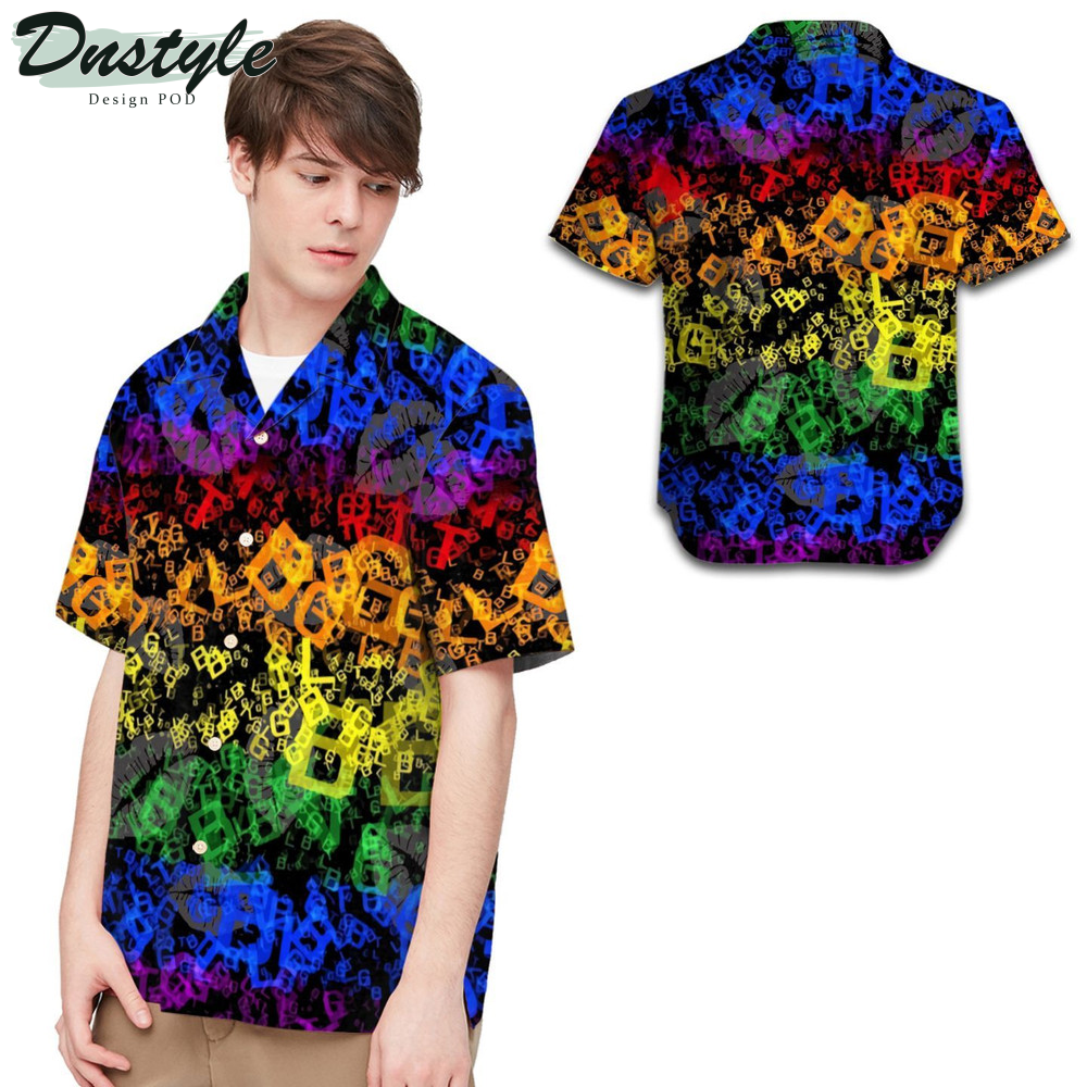 LGBT Neon Rainbow Color Pride Month Hawaiian Shirt