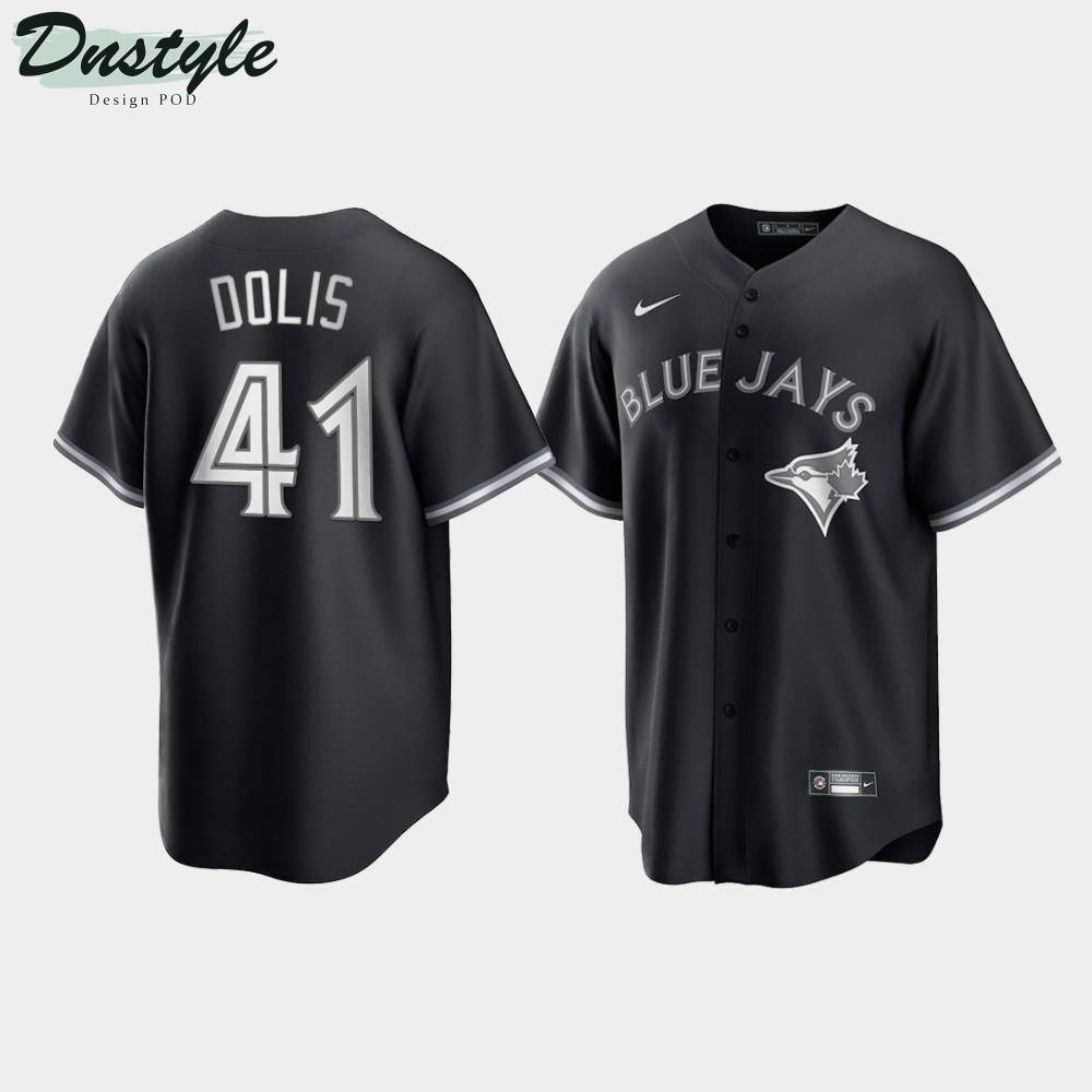 Toronto Blue Jays Rafael Dolis #41 Black White 2021 All Black Fashion Jersey MLB Jersey