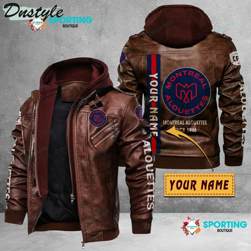 Canada Montreal Alouettes custom name leather jacket
