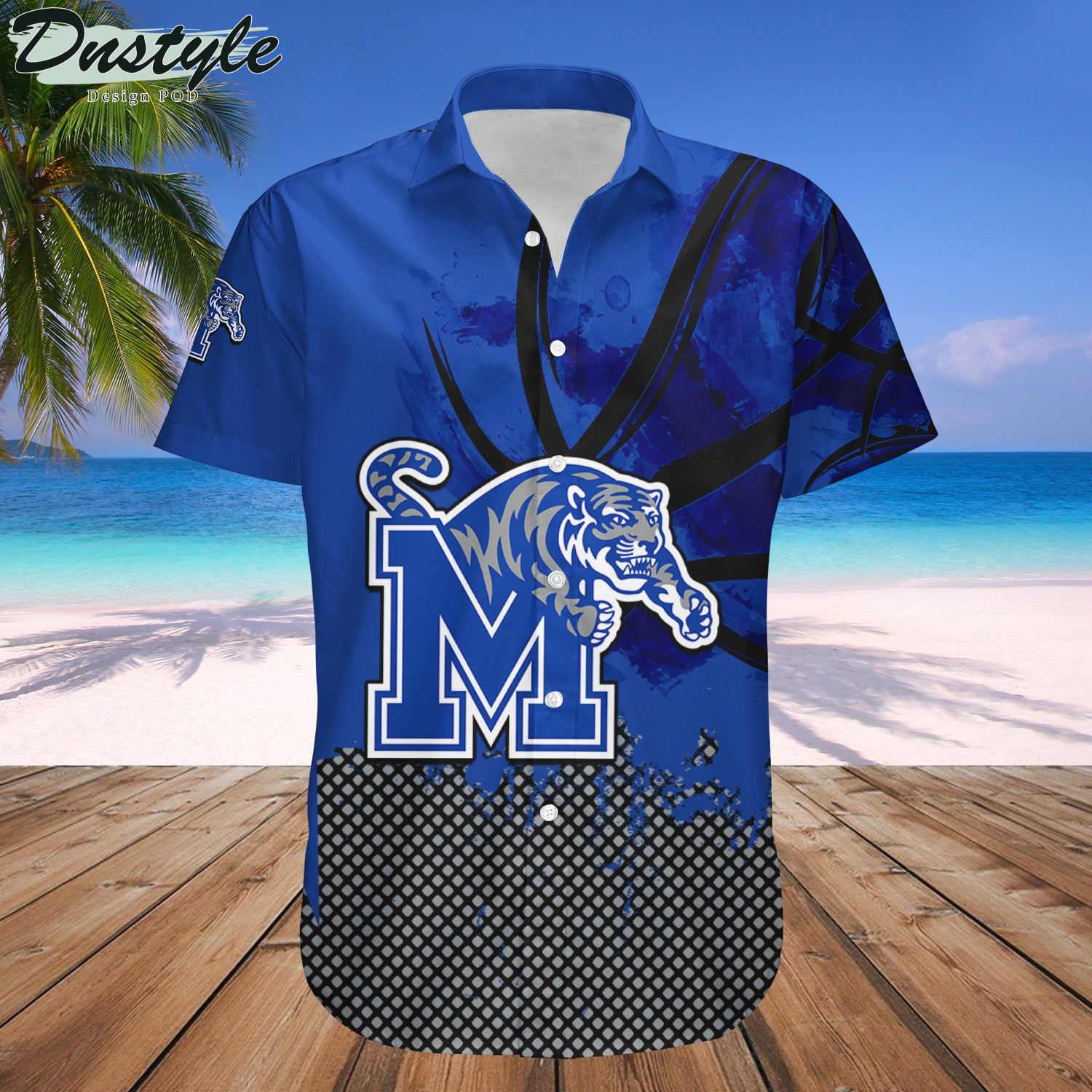 Memphis Tigers Basketball Net Grunge Pattern Hawaii Shirt