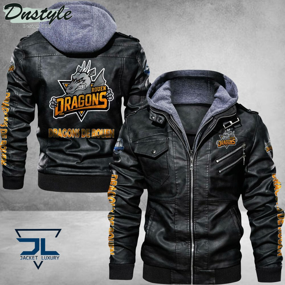 Dragons de Rouen leather jacket
