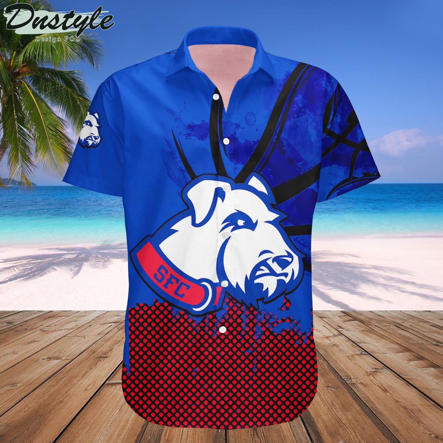 St. Francis Brooklyn Terriers Basketball Net Grunge Pattern Hawaii Shirt
