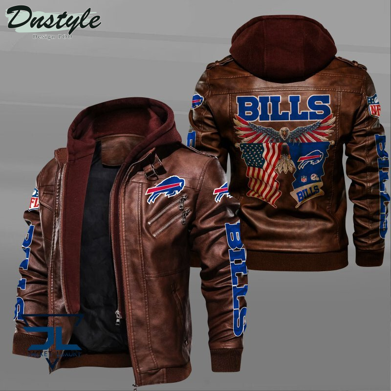 Buffalo Bills Eagles American Flag Leather Jacket