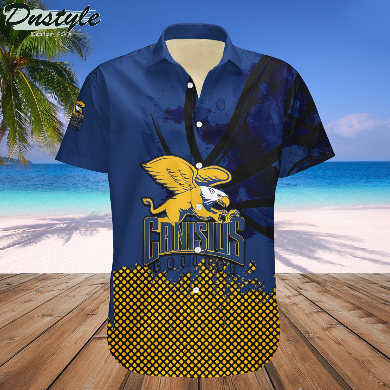 Canisius Golden Griffins Basketball Net Grunge Pattern Hawaii Shirt