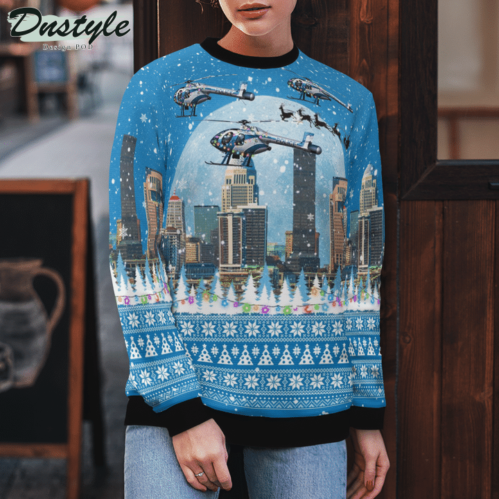 Louisville Metro Police Department MD Helicopters MD-520N Ugly Merry Christmas Sweater
