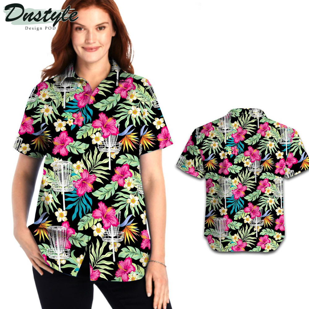 Disc Golf Hibiscus Hawaiian Shirt