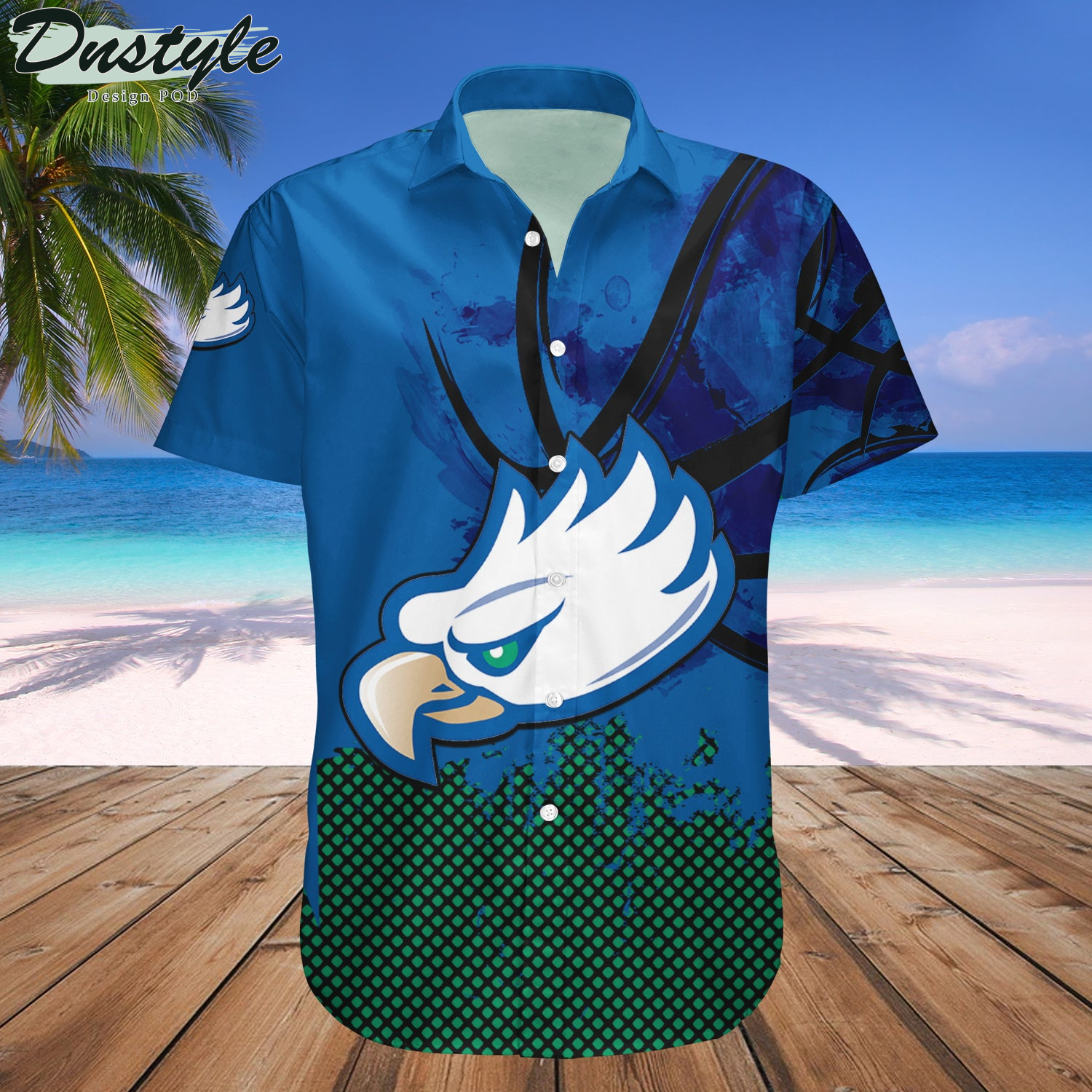 Florida Gulf Coast Eagles Basketball Net Grunge Pattern Hawaii Shirt