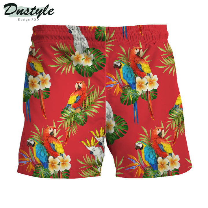 GTA Pacific Legend Parrot Red Hawaiian Shirt And Short