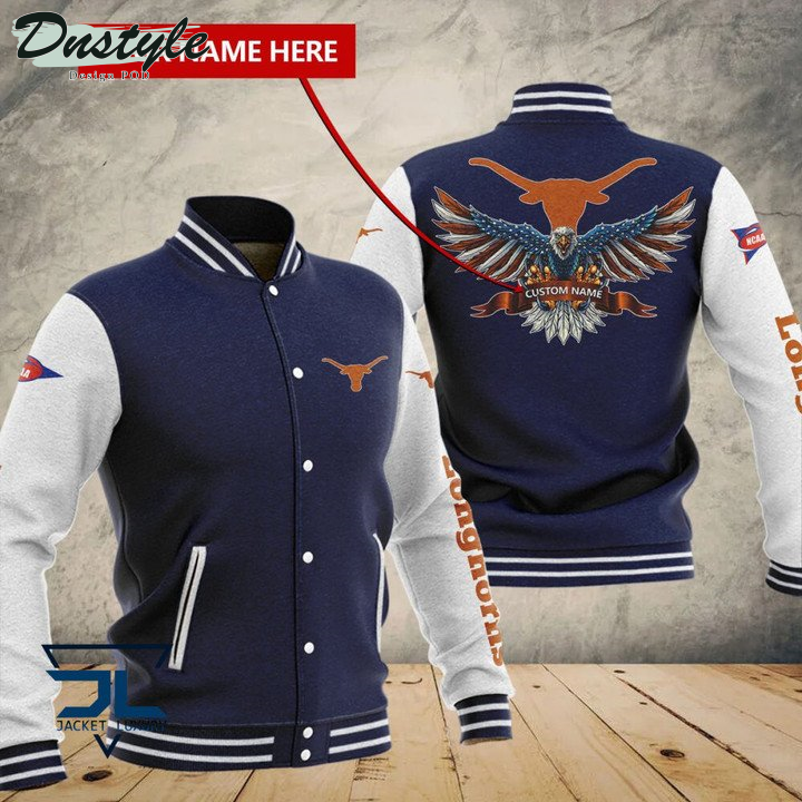Texas Longhorns Custom Name Baseball Jacket