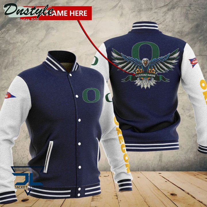 Oregon Ducks Custom Name Baseball Jacket