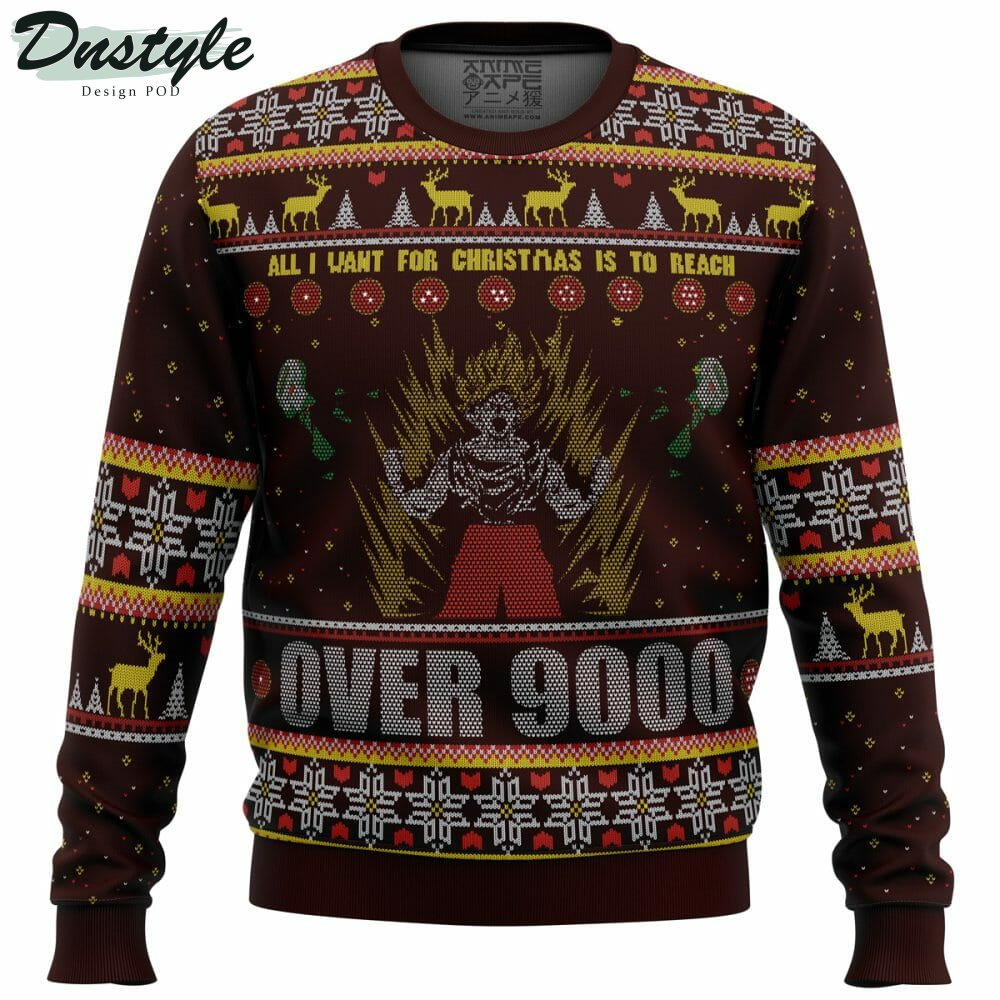 DBZ Goku Over 9000 Dragon Ball Z Ugly Christmas Sweater