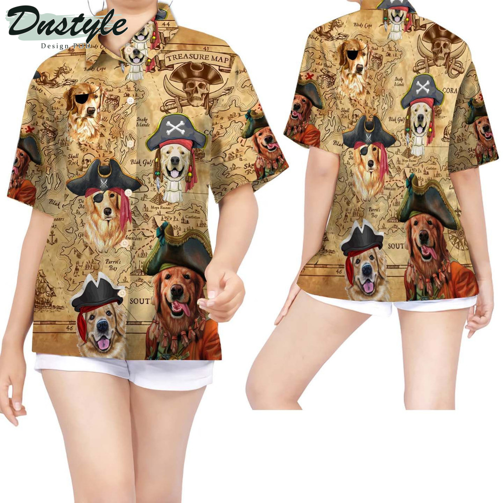 Pirate Golden Retriever Dog Lovers Hawaiian Shirt