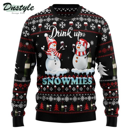 Wine Snowmies Ugly Christmas Sweater