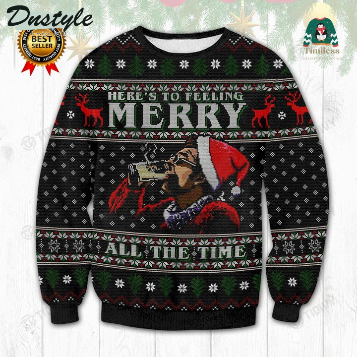 Seinfield George Castanza Here's To Feeling Merry All The Time Ugly Christmas Sweater
