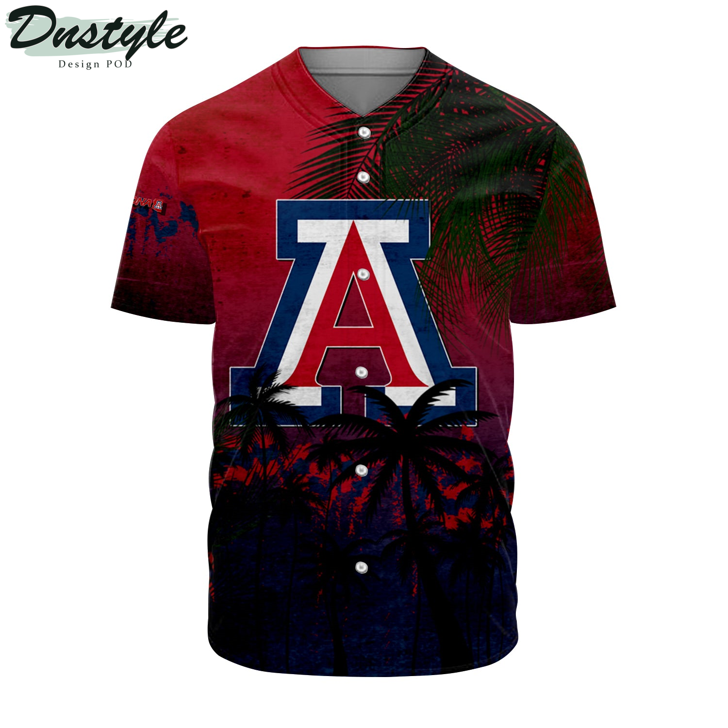 Arkansas Razorbacks Coconut Tree Tropical Grunge Baseball Jersey