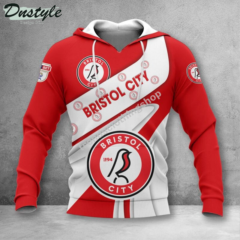 Bristol City 3d all over printed hoodie tshirt