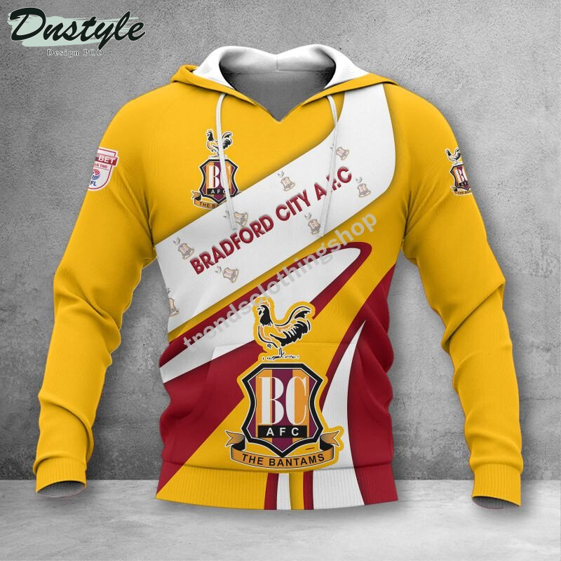 Bradford City 3d all over printed hoodie tshirt