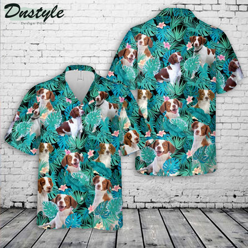 Brittany Spaniel Tropical Hawaiian Shirt