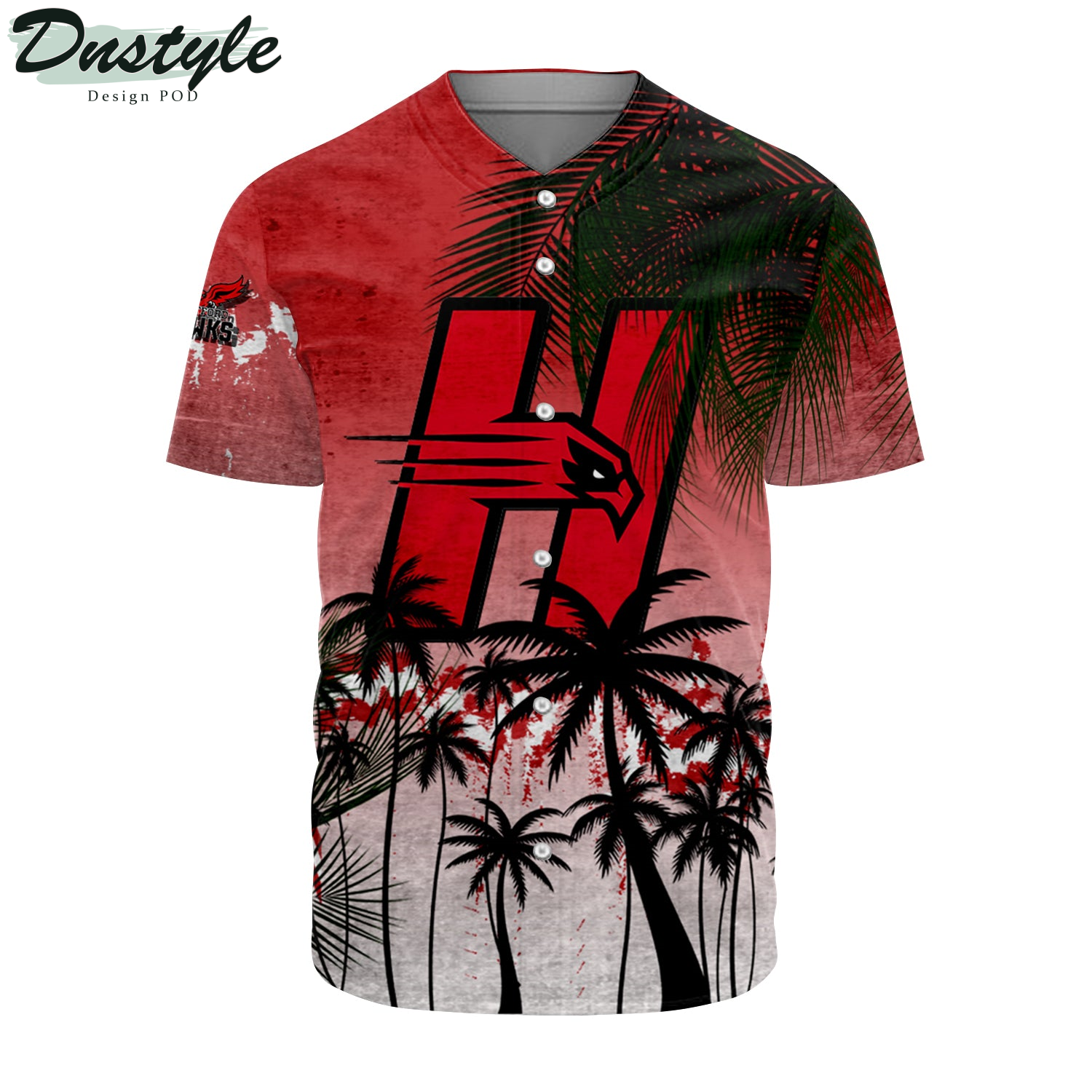 Hawaii Rainbow Warriors Coconut Tree Tropical Grunge Baseball Jersey