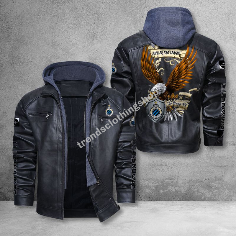 Club Brugge KV jupiler pro league eagle leather jacket