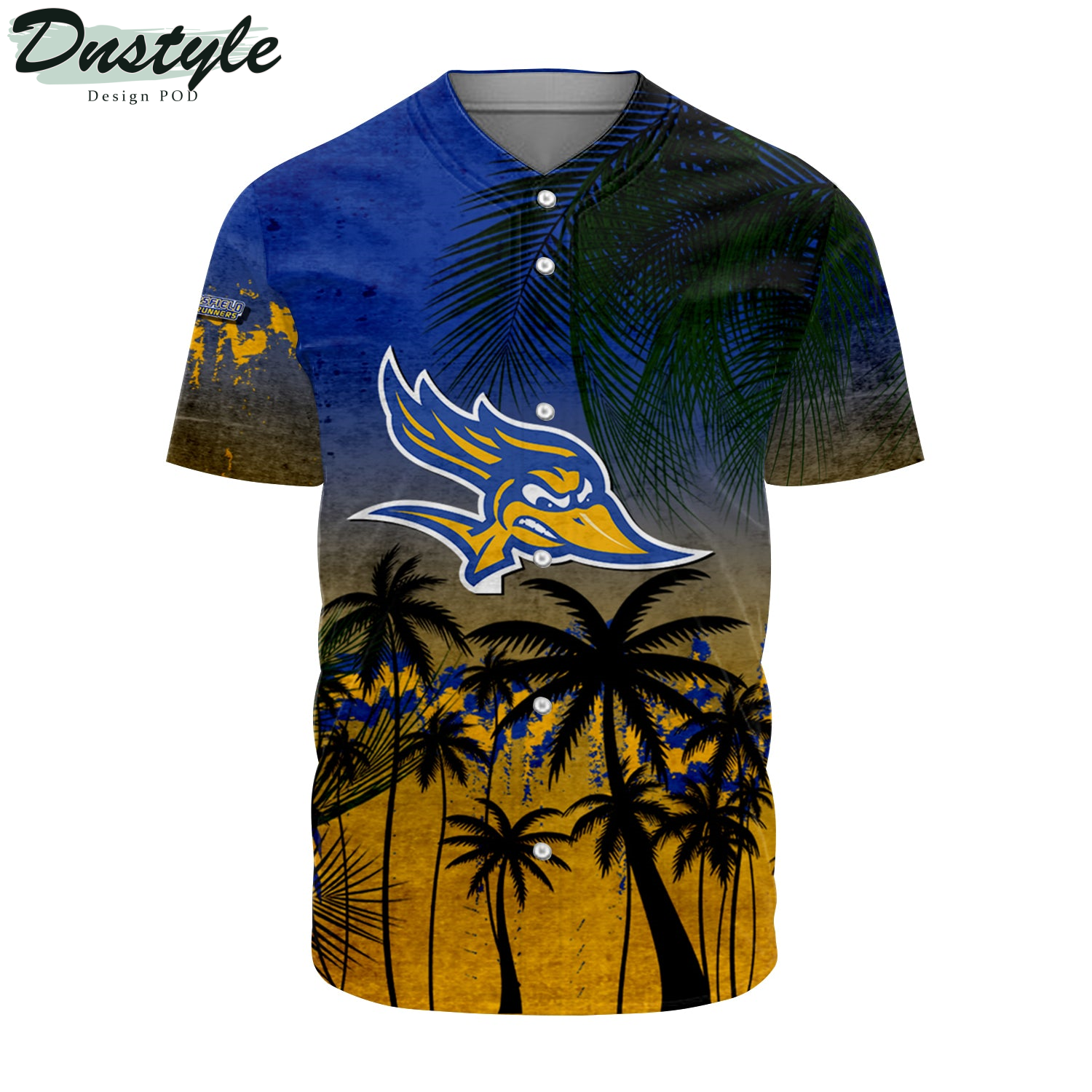 Central Michigan Chippewas Coconut Tree Tropical Grunge Baseball Jersey