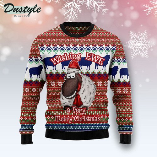 Sheep Wishing EWE Ugly Christmas Sweater