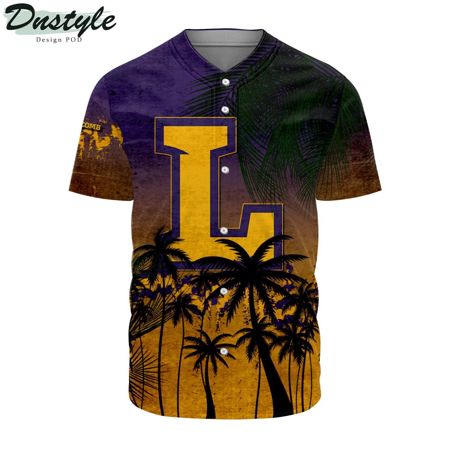 Lipscomb Bisons Coconut Tree Tropical Grunge Baseball Jersey