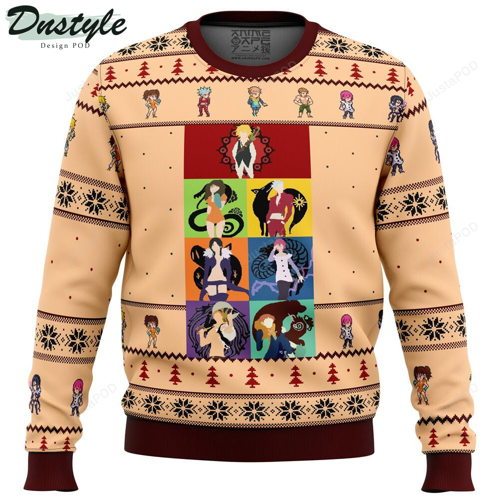 Seven Deadly Sins Minimal Premium Ugly Christmas Wool Sweater