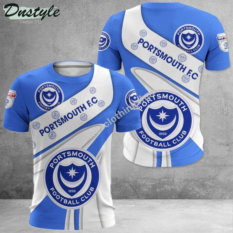 Portsmouth F.C 3d all over printed hoodie tshirt