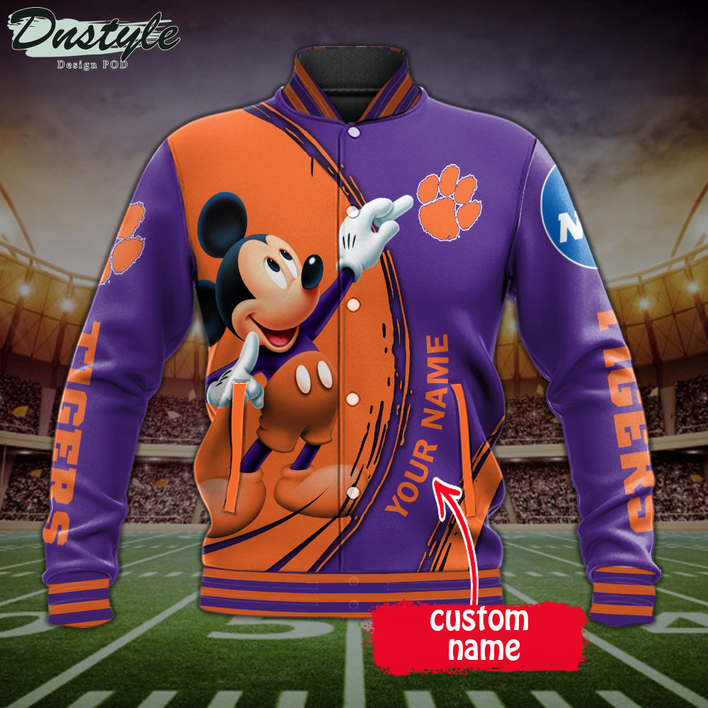 Clemson Tigers Mickey Custom Name Baseball Jacket