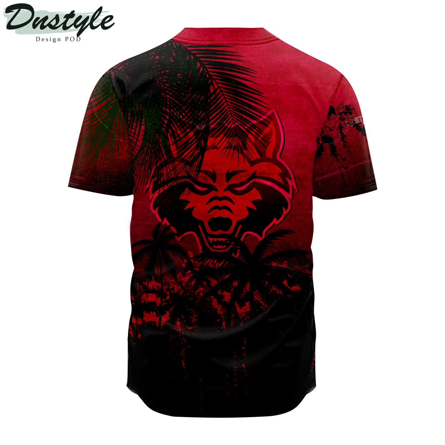 Arkansas State Red Wolves Coconut Tree Tropical Grunge Baseball Jersey