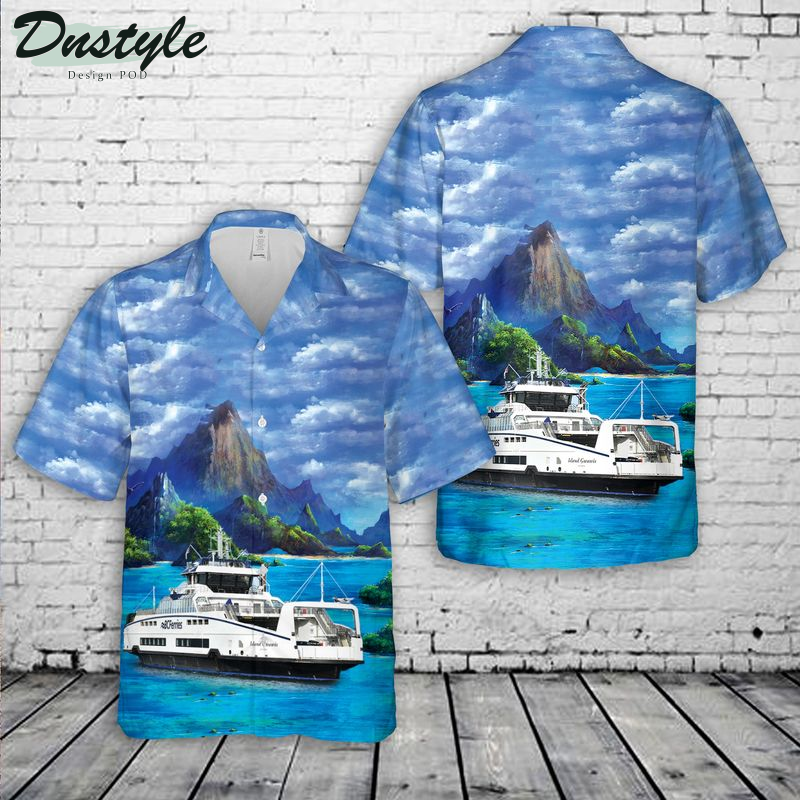 Washington State Ferry MV Tacoma In Elliott Bay Hawaiian Shirt