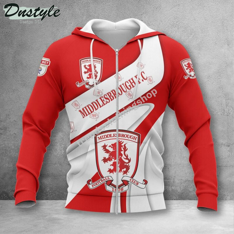 Middlesbrough F.C 3d all over printed hoodie tshirt