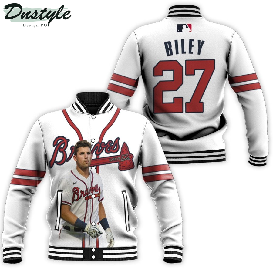 Atlanta Braves Austin Riley 27 Legends MLB 2019 White Baseball Jacket
