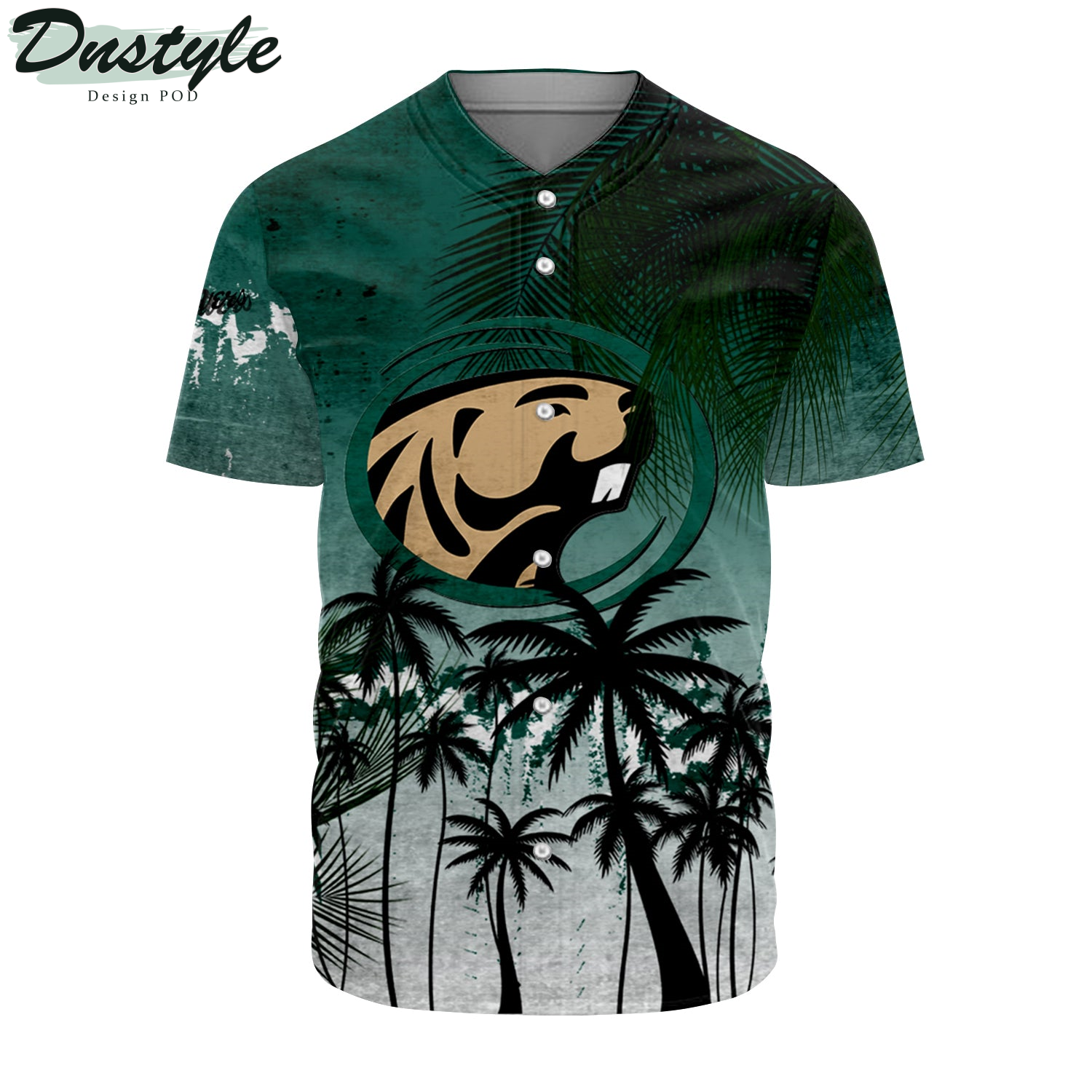 Bentley Falcons Coconut Tree Tropical Grunge Baseball Jersey