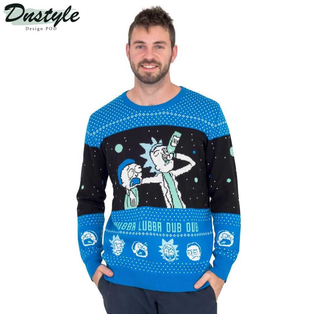 Wubba Lubba Dub Dub Rick and Morty Ugly Christmas Sweater