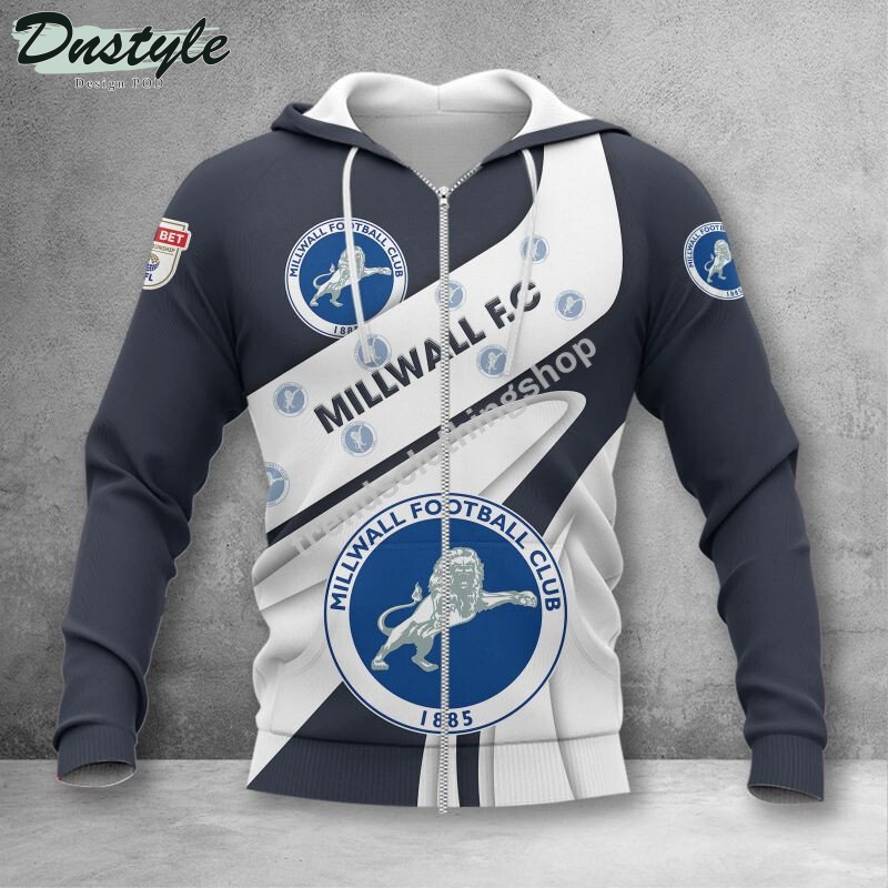 Millwall F.C 3d all over printed hoodie tshirt