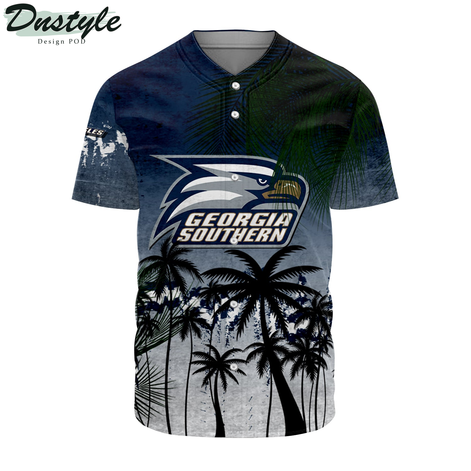 Georgia State Panthers Coconut Tree Tropical Grunge Baseball Jersey