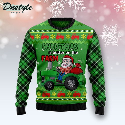 Tractor Santa Ugly Christmas Sweater