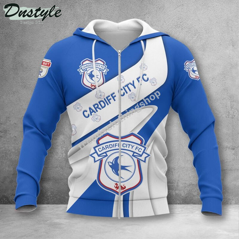 Cardiff City F.C 3d all over printed hoodie tshirt