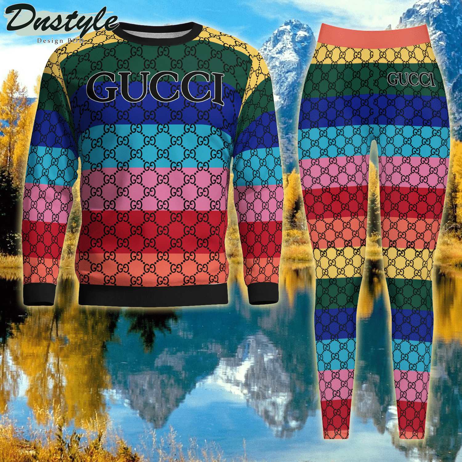 Gucci Rainbow ugly sweater and legging