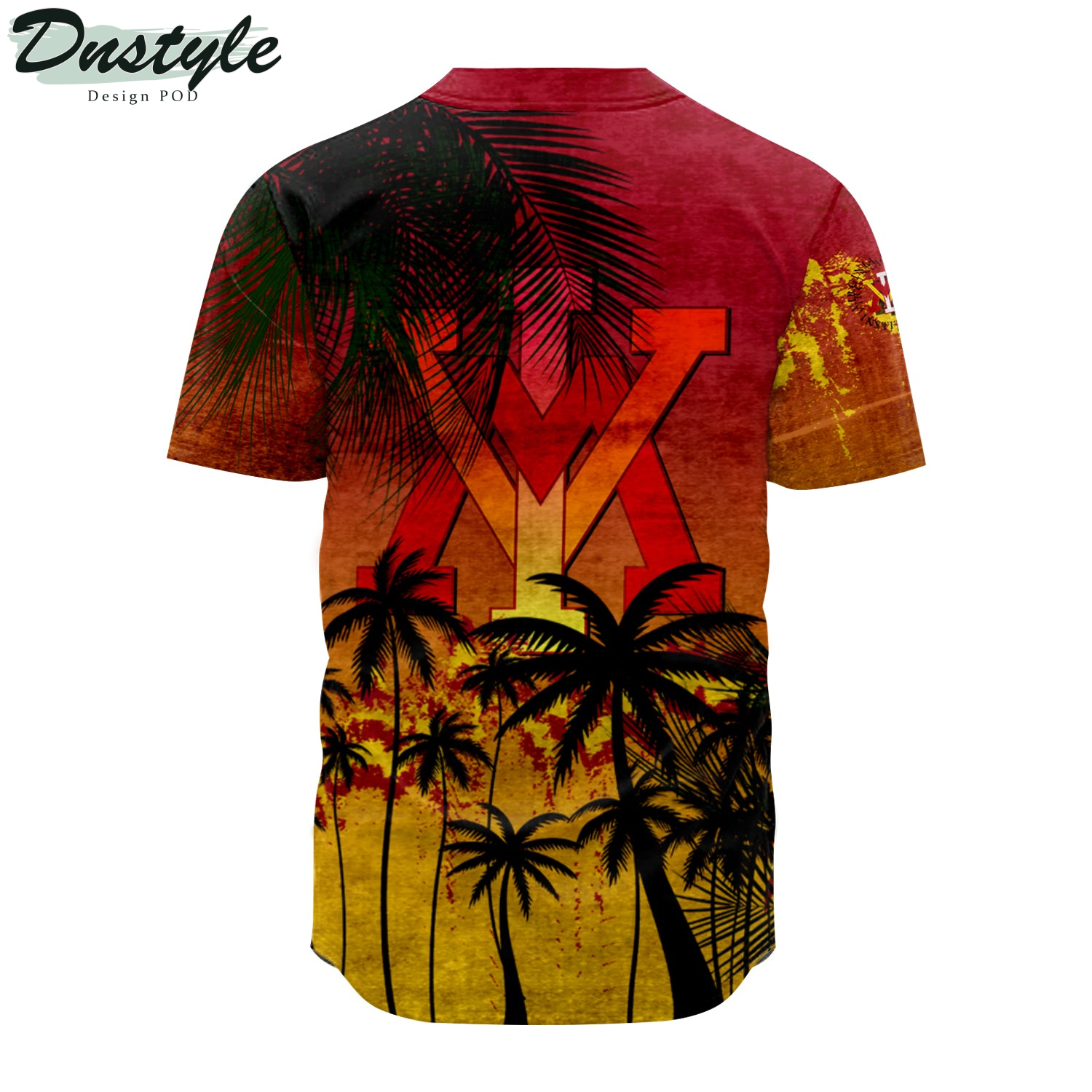 VMI Keydets Baseball Jersey Coconut Tree Tropical Grunge