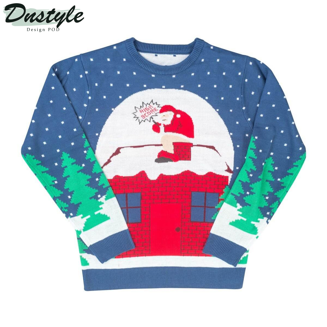 Santa Claus Pooping Chimney Ugly Christmas Sweater