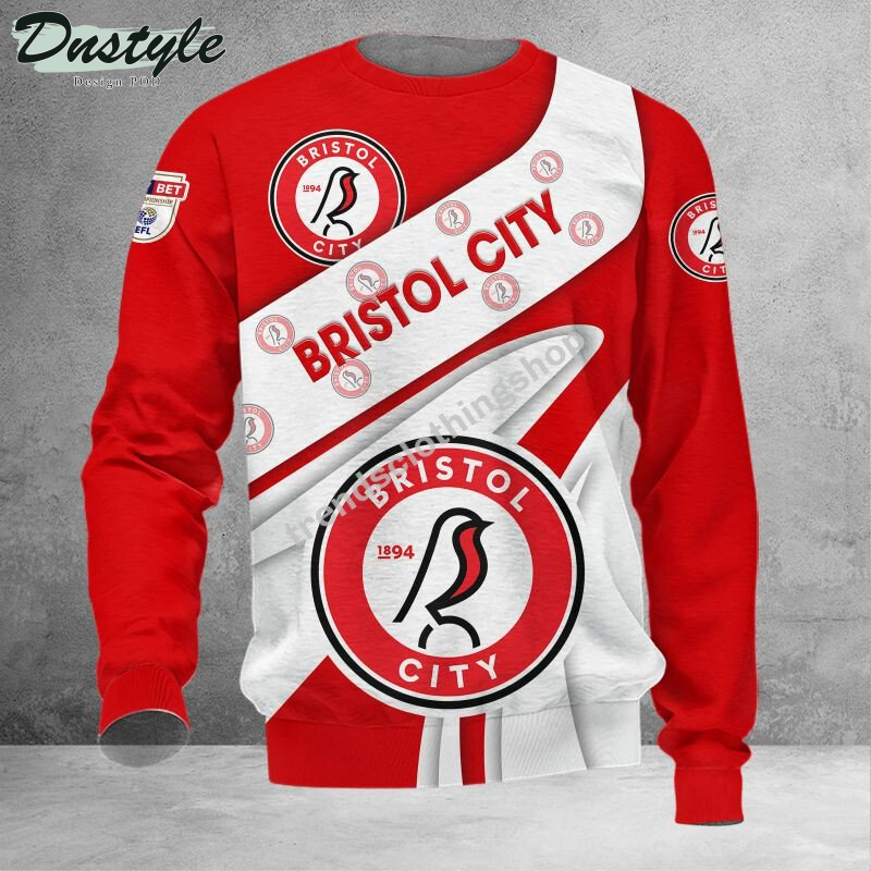 Bristol City 3d all over printed hoodie tshirt