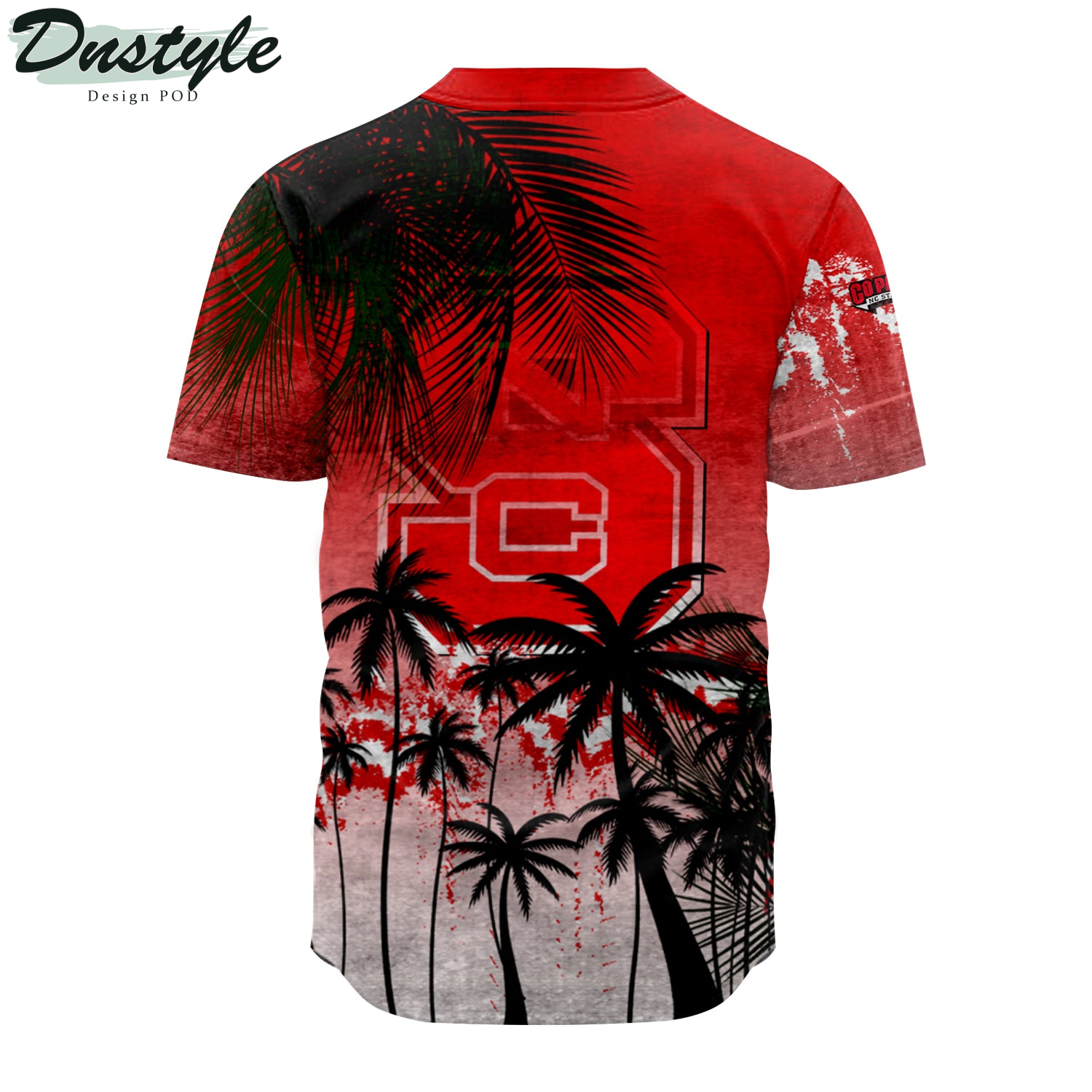 NC State Wolfpack Baseball Jersey Coconut Tree Tropical Grunge