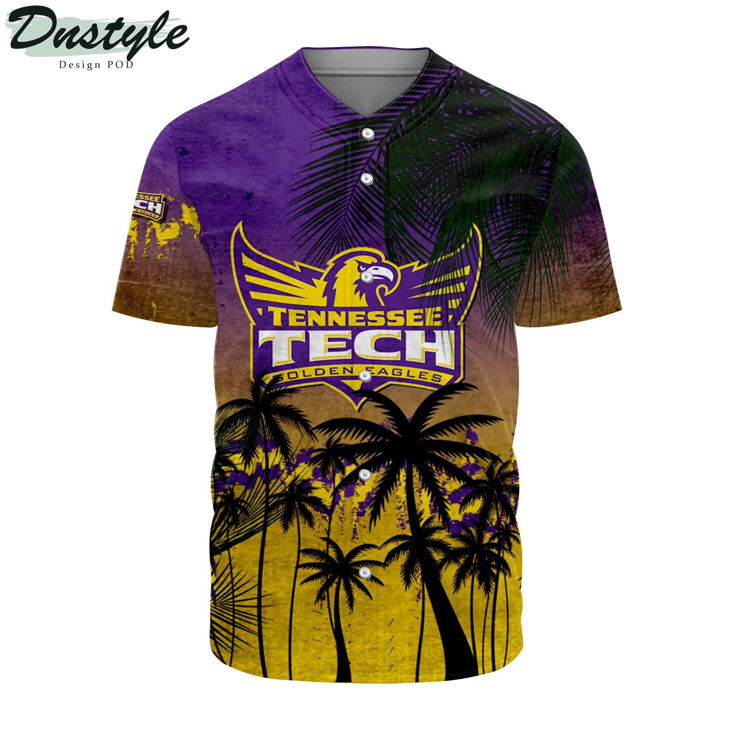 Tennessee Tech Golden Eagles Baseball Jersey Coconut Tree Tropical Grunge