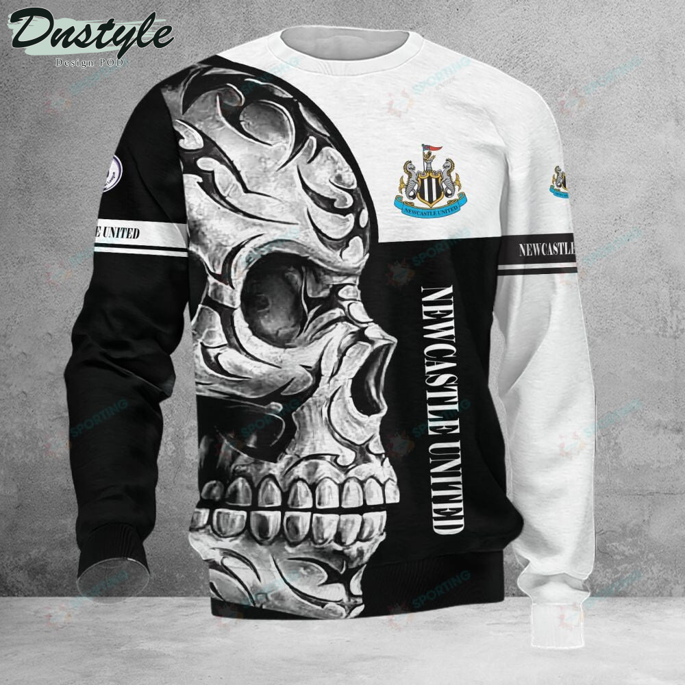Newcastle United F.C Skull 3d Hoodie Tshirt